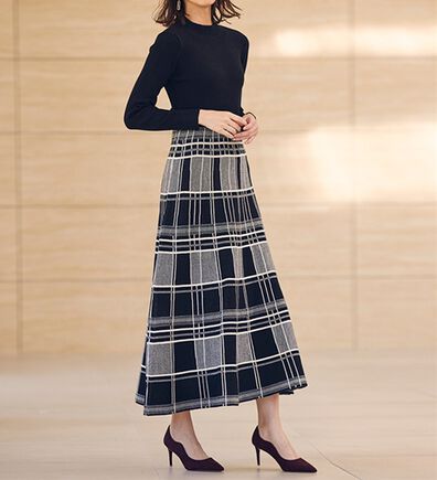 RANAN（ラナン）の「チェックジャカードニットワンピース（ニットワンピース）」