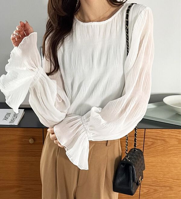 GeeRA（ジーラ）の「シアーシャーリングキャンディー袖ブラウス（ブラウス）」｜詳細画像