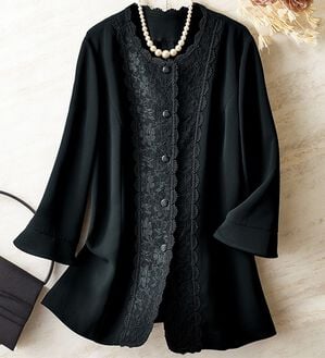 ルフラン（ルフラン）の「レース使いブラウス（ブラックフォーマル（喪服・礼服））」｜詳細画像