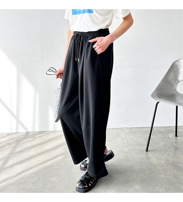 GeeRA（ジーラ）の「接触冷感！リラックスワイドパンツ（ワイドパンツ・ガウチョ）」｜詳細画像