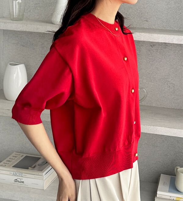 GeeRA（ジーラ）の「メタルボタンスポンディッシュカーディガン（ニットカーディガン）」｜詳細画像