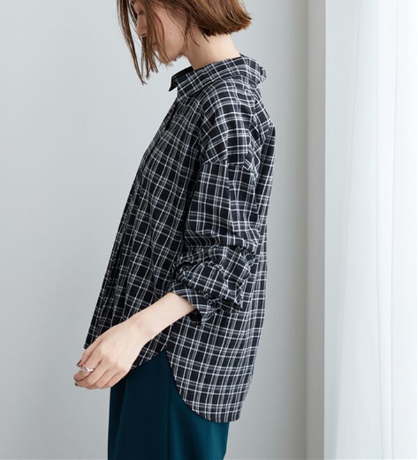 BELLUNA（ベルーナ）の「【新色追加】袖タックデザインスキッパーシャツ（シャツ）」｜詳細画像