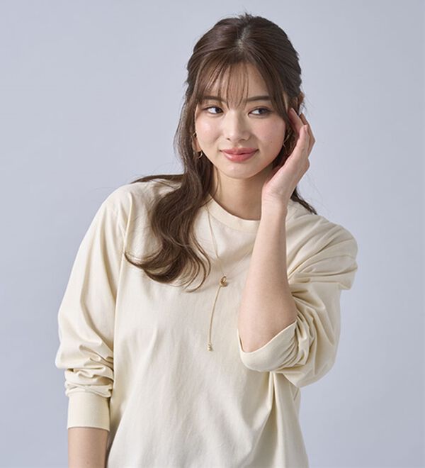 BELLUNA（ベルーナ）の「強撚綿１００％長袖プルオーバー（カットソー）」｜詳細画像