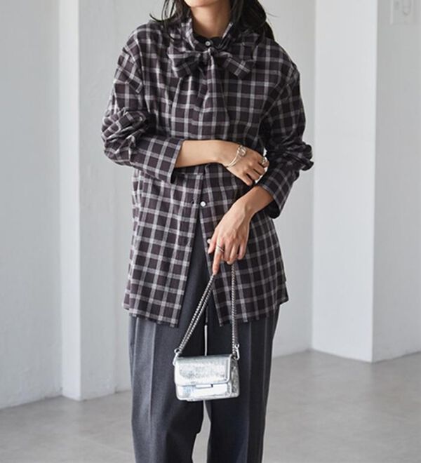 RANAN（ラナン）の「２ｗａｙボウタイチェックシャツ（シャツ）」｜詳細画像