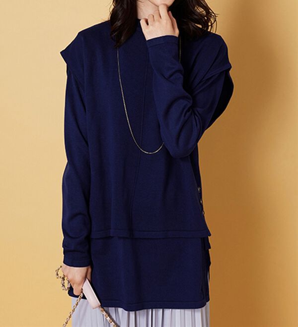 BELLUNA（ベルーナ）の「ベスト付ニットチュニックアンサンブル（アンサンブル）」｜詳細画像