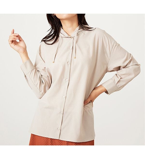 BELLUNA（ベルーナ）の「シアー素材フードデザインシャツ（シャツ）」｜詳細画像