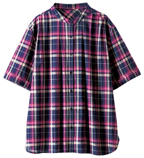 BELLUNA（ベルーナ）の「綿１００％バンドカラーシャツブラウス（ブラウス）」｜詳細画像