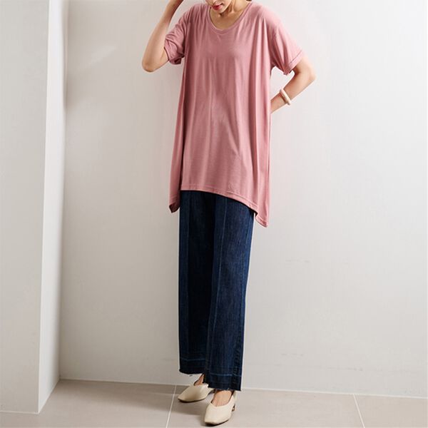 RANAN（ラナン）の「【新色追加・動画】ひんやり！レディゆるシルエットＴシャツ（カットソー）」｜詳細画像