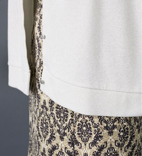 BELLUNA（ベルーナ）の「ラメ調袖チュールデザインカーディガン（その他カーディガン）」｜詳細画像