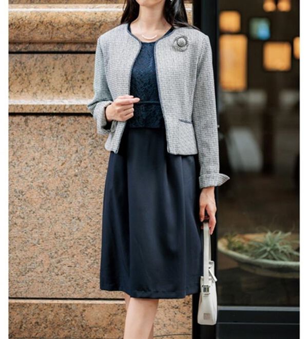 GeeRA（ジーラ）の「【入卒式/セレモニー】ツイード着回し５点セットスーツ　２ジャケット＆パンツ＆ワンピ（その他スーツ）」｜詳細画像