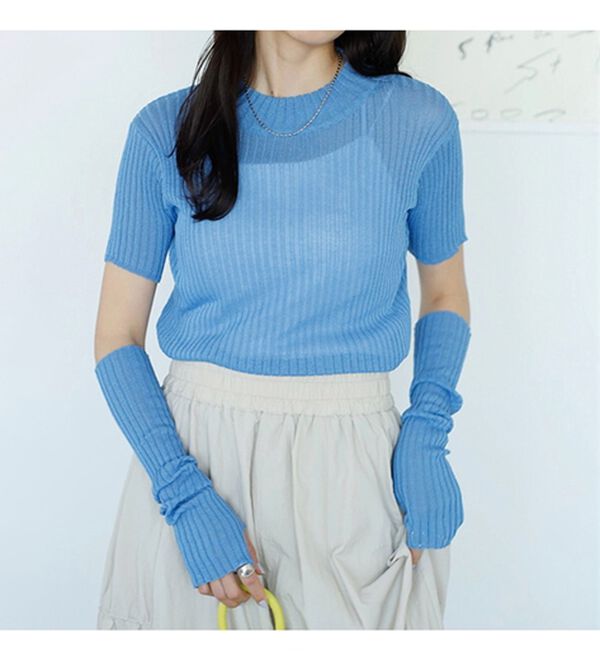 GeeRA（ジーラ）の「アームウォーマー付リブニット（ニット・セーター）」｜詳細画像