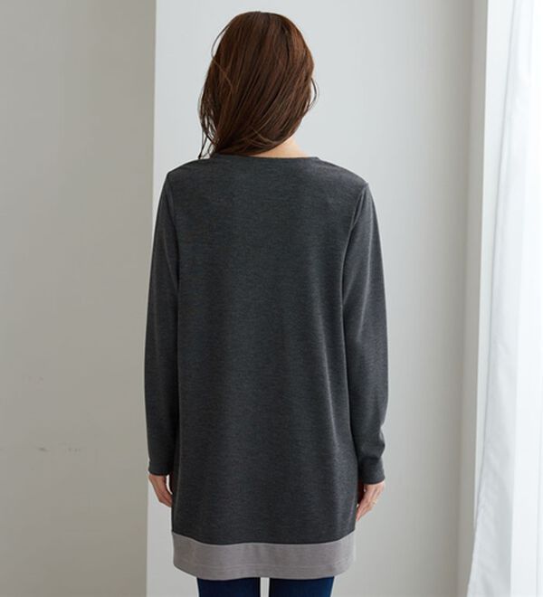 BELLUNA（ベルーナ）の「かのこ素材配色ブロッキングチュニック（チュニック）」｜詳細画像