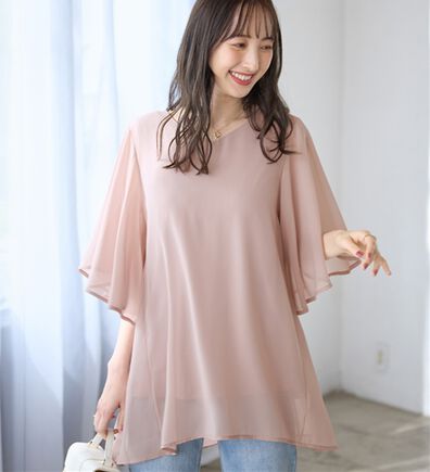 alotta（アロッタ）の「【接触冷感】インナー付き上品ドレープチュニック（チュニック）」