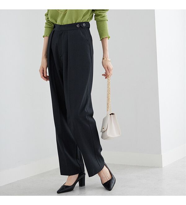 BELLUNA（ベルーナ）の「ボタン使いウエスト調節テーパードパンツ（テーパードパンツ）」｜詳細画像