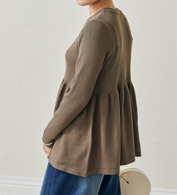 RANAN（ラナン）の「リブ切替ペプラムニット（ニット・セーター）」｜詳細画像