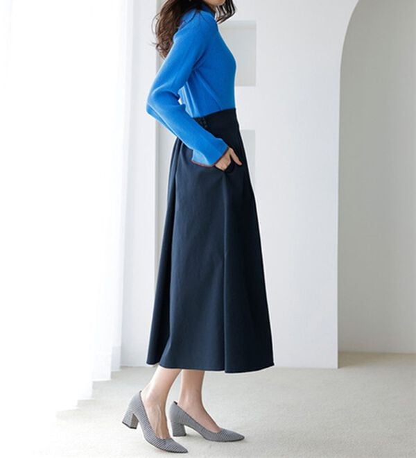 RANAN（ラナン）の「はっ水！タックスカート（ロングスカート）」｜詳細画像