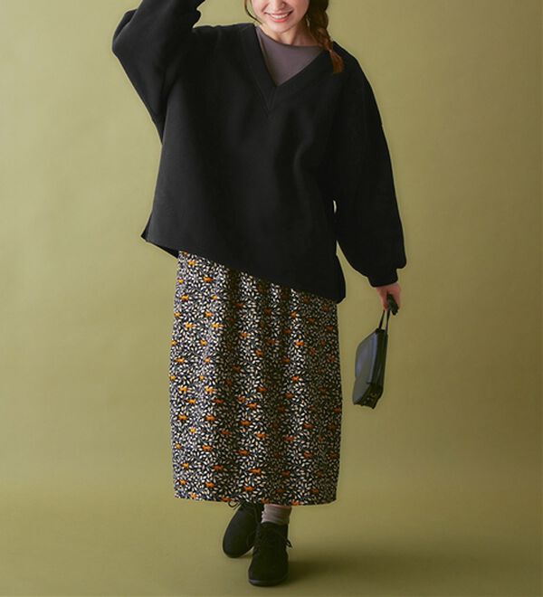 Viola e Viola（ヴィオラ エ ヴィオラ）の「あったか裏起毛Ｖネックチュニック（チュニック）」｜詳細画像