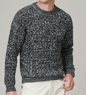 「２色で編み上げる高見えケーブル編セーター（メンズニット・セーター）」｜詳細画像