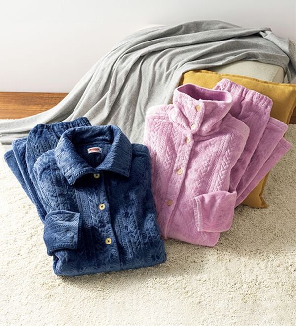 ルフラン（ルフラン）の「【ホカロン】首元までぽかぽかケーブル柄パジャマ（パジャマ・ルームウェア）」｜詳細画像