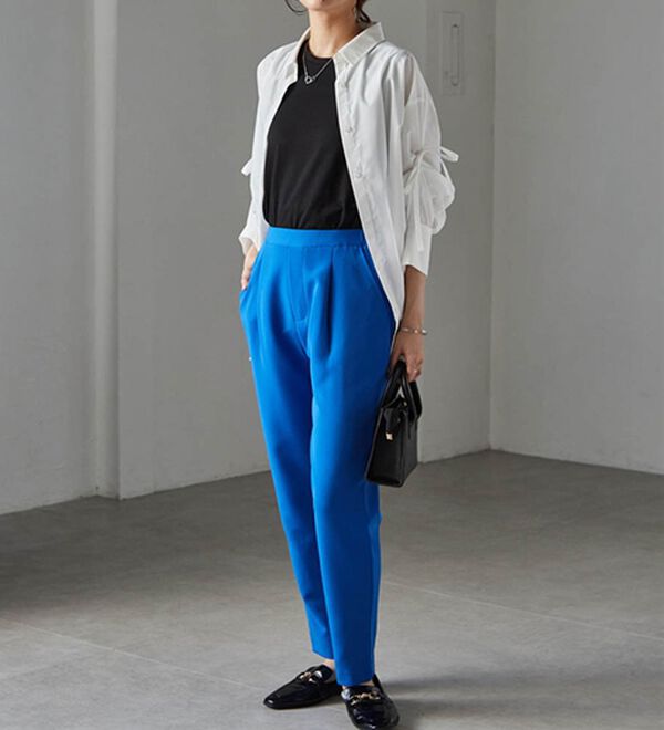 RANAN（ラナン）の「【選べる股下】美脚シルエットタックパンツ（股下６１・６５ｃｍ）（フルレングスパンツ）」｜詳細画像