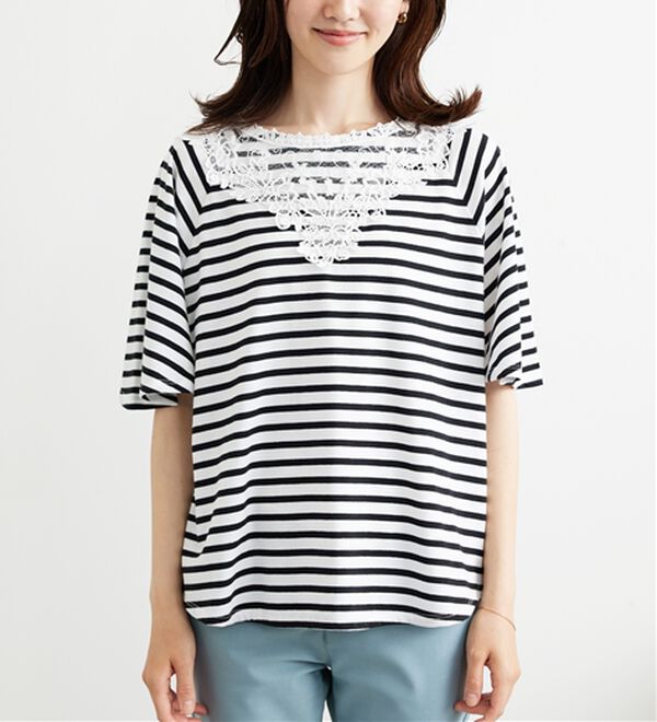 BELLUNA（ベルーナ）の「レース使いポンチョデザインプルオーバー（カットソー）」｜詳細画像