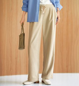BELLUNA（ベルーナ）の「なめらかコーデュロイワイドパンツ（ワイドパンツ・ガウチョ）」｜詳細画像