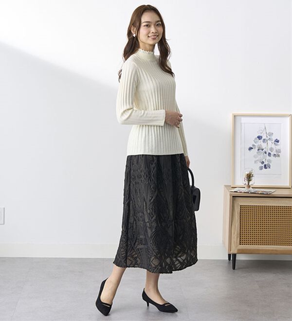 BELLUNA（ベルーナ）の「ウール入りウォッシャブルセーター（ニット・セーター）」｜詳細画像