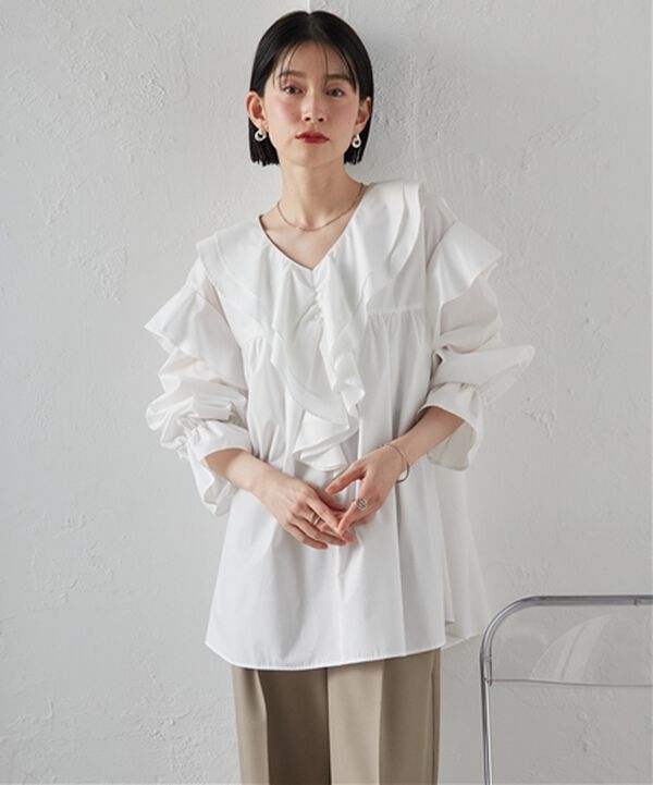 RANAN（ラナン）の「ビッグカラーフリルブラウス（ブラウス）」｜詳細画像