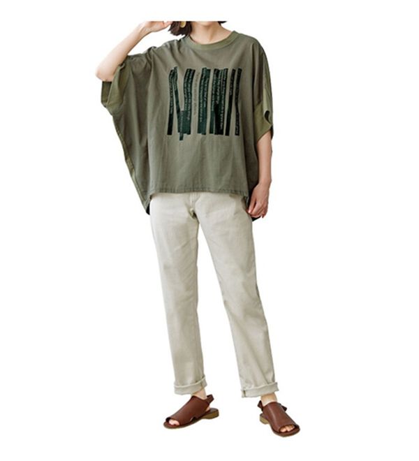 BELLUNA（ベルーナ）の「異素材使いロゴデザインプルオーバー（カットソー）」｜詳細画像