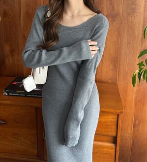 GeeRA（ジーラ）の「バックオープンワンピース（その他ワンピース）」｜グレー