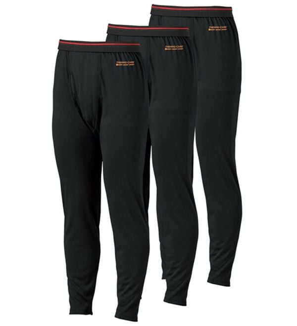 「【３枚組】サーモケア（Ｒ）綿混裏起毛ロングタイツ（メンズ靴下・タイツ）」｜ブラック3枚組