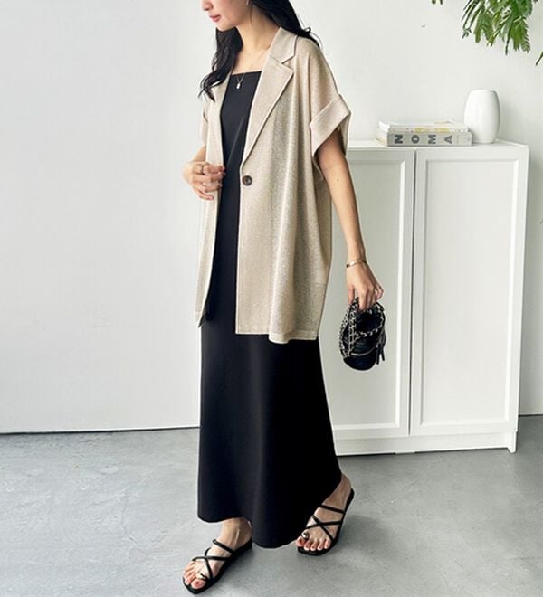 GeeRA（ジーラ）の「メッシュフレンチスリーブテーラードジャケット（テーラードジャケット）」｜詳細画像