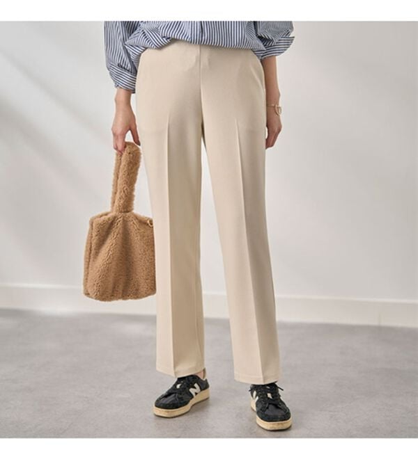 BELLUNA（ベルーナ）の「ジョーゼット素材フレアーパンツ（フルレングスパンツ）」｜詳細画像