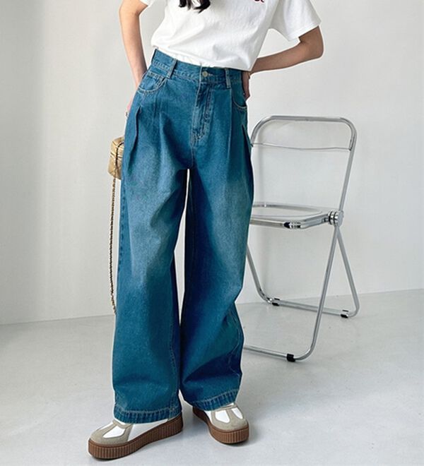 GeeRA（ジーラ）の「２タックワイドデニムパンツ（フルレングスパンツ）」｜詳細画像