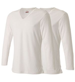 「【２枚組】＜ミズノ＞ブレスサーモアンダーウエア　長袖シャツ（メンズ肌着・インナーウェア）」｜オフホワイト