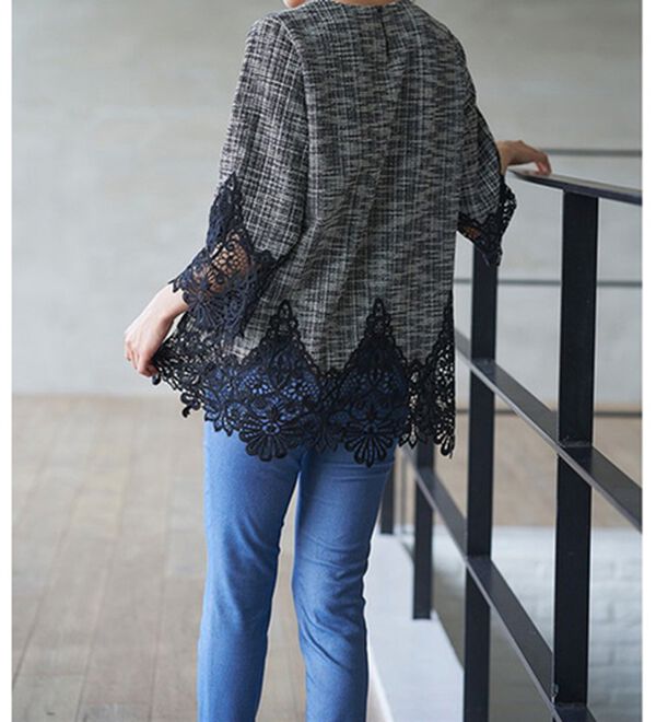 RANAN（ラナン）の「裾レースツイードチュニック（チュニック）」｜詳細画像