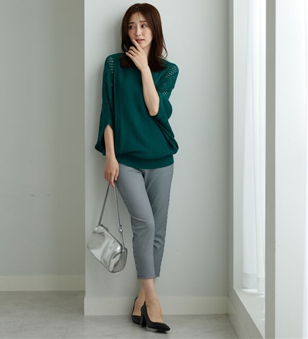 透かし編ドルマンニットプルオーバー - ベルーナ【公式】