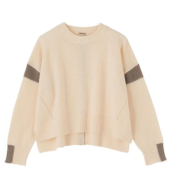 GeeRA（ジーラ）の「配色ラインニットプルオーバー（ニット・セーター）」｜詳細画像