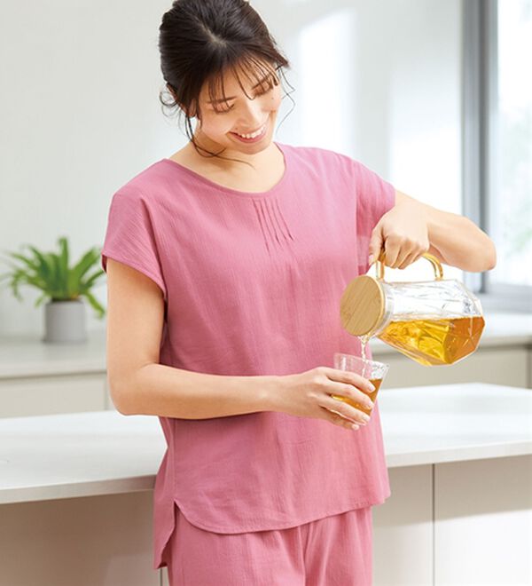 「サラッと涼しい楊柳プルオーバー（パジャマ・ルームウェア）」｜コーラル