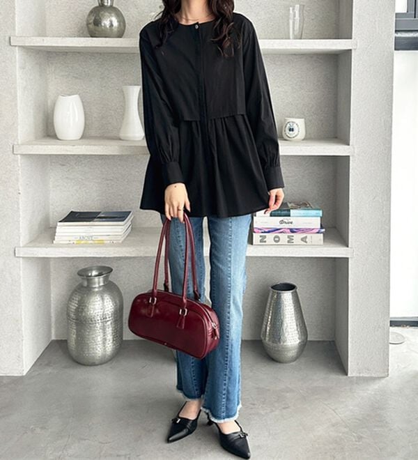 GeeRA（ジーラ）の「羽織にもなる！ペプラムシャツチュニック（チュニック）」｜詳細画像