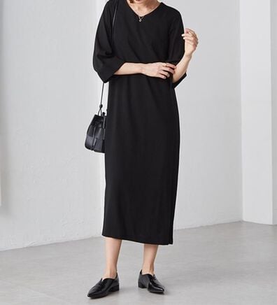 RANAN（ラナン）の「洗える！シンプルロングワンピース（ブラックフォーマル（喪服・礼服））」