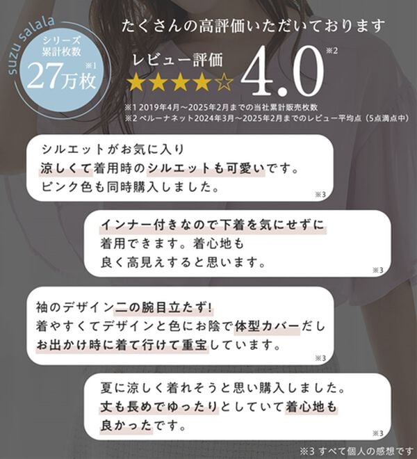alotta（アロッタ）の「【接触冷感】インナー付フレアー袖タックブラウス（ブラウス）」｜詳細画像