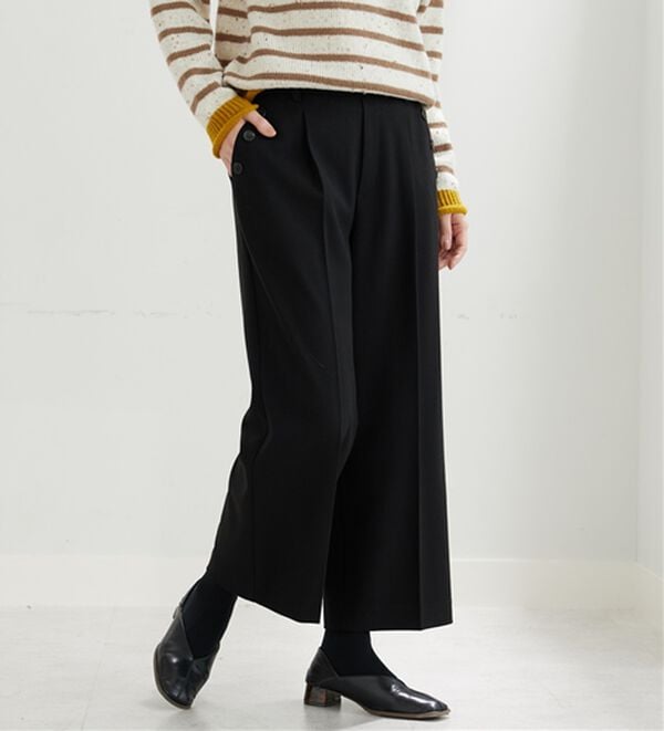 BELLUNA（ベルーナ）の「サマ見え（W）ボタン使いワイドパンツ（ワイドパンツ・ガウチョ）」｜詳細画像
