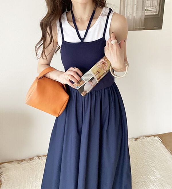 GeeRA（ジーラ）の「着回し異素材ドッキングキャミワンピース（ドッキングワンピース）」｜詳細画像