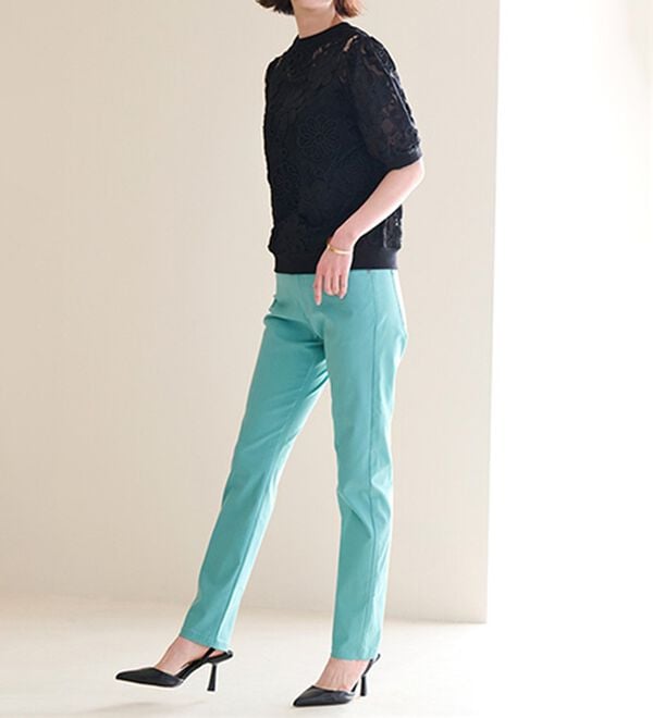 RANAN（ラナン）の「花柄立体レースリブ切替プルオーバー（ブラウス）」｜詳細画像