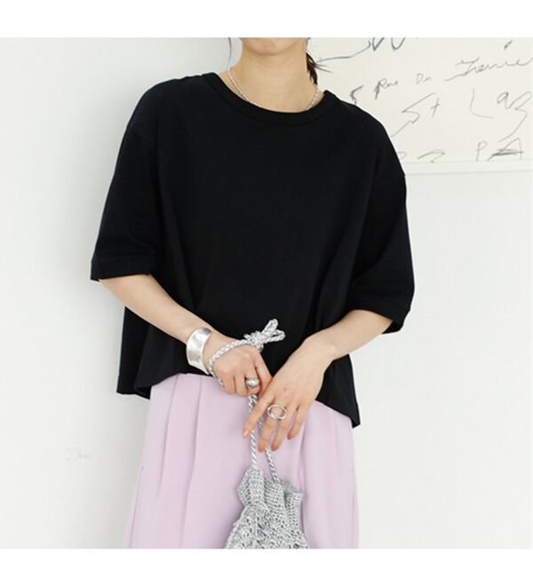 GeeRA（ジーラ）の「綿混素材クロップドＴシャツ（Tシャツ）」｜詳細画像