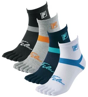 「【４足組】＜フィラ＞踏ん張りがきく５本指ソックス（メンズ靴下・タイツ）」｜4足組
