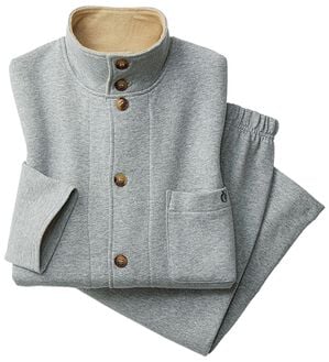 「やっと出会えた！綿１００％裏起毛パジャマ（メンズルームウェア）」｜杢グレー