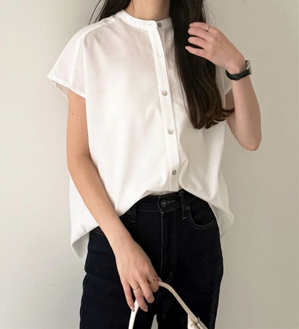 GeeRA（ジーラ）の「綿タッチフレンチスリーブブラウス（ブラウス）」｜詳細画像