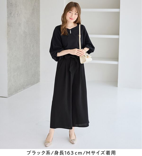 alotta（アロッタ）の「【２点セット】洗える！楽キレイセットアップ（ブラウススーツ）」｜詳細画像